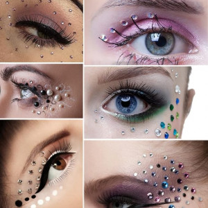 Cristale strasuri pentru machiaj, adezive, multicolore, pentru makeup sau frizerie - Img 2