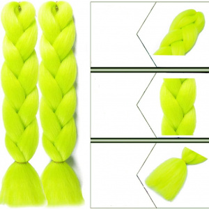 Extensii colorate pentru impletituri · galben neon - Img 2