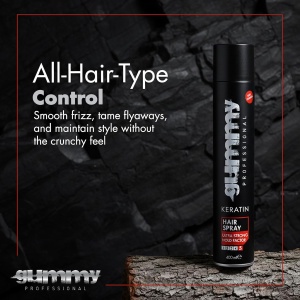 Fixativ Profesional cu Keratină, GUMMY, Fixare Ultra-Puternică, Finisaj Mat, 400 ml - Img 2