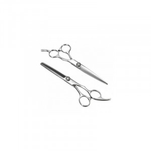 Kit frizerie pentru incepatori cu foarfeca tuns filat si manechin coafor, Brunet, Hair Scool - 02 - Img 3