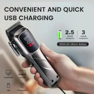 Kit Profesional Frizerie Complet – Mașină de Tuns, Pelerină și Accesorii Barber - Img 7