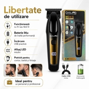 Masina de Contur Profesionala Daling DL-1969, Trimmer Barba si Par, Aparat Tuns Contur - Img 3