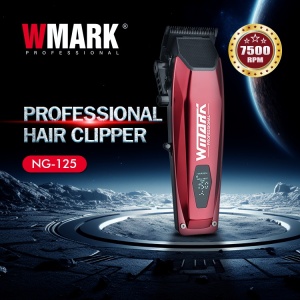 Mașină de Tuns Profesională WMARK NG-125 – 7500 RPM, Lame Inox 5Cr15 & Ceramică, Afișaj Digital, 8 Piepteni, Autonomie 150 min – Albastra - Img 5