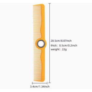 Pieptene Frizerie Rotativ Spinner cu Inel Metalic, Galben, 22 cm - Img 2