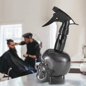 Pulverizator pentru frizerie barber shop, Model craniu retro, Gri Inchis - Img 1