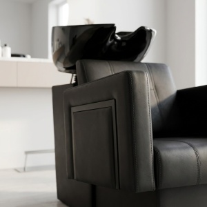 Scafa frizerie coafor, cu bazin din ceramica, Neagra, Profesionala, Universala - Img 3