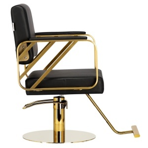 Scaun coafor luxos, Negru cu auriu, hidraulic, reglabil pe inaltime, pentru frizerie - Img 5