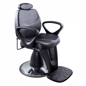 Scaun profesional pentru coafor-frizerie, reglabil pe inaltime, piele ecologica, negru, 3165