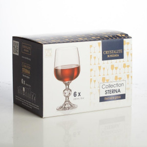 Set 5 pahare vin rosu Bohemia Sterna, cristalin, 230 ml. Un pahar crapat