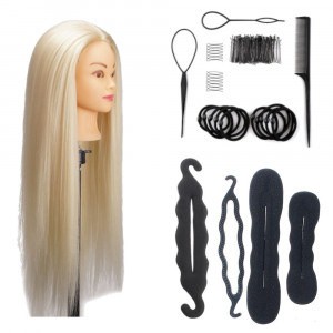 Set cap manechin cu par Blond, Petra, pentru frizerie coafor - Img 1