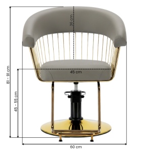 Set Mobilier salon înfrumusețare premium – 2 scaune coafor, scafă profesională, oglinzi LED aurii semiovale170x70 cm, cadouri incluse - Img 6