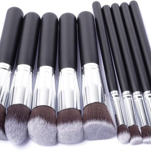 Set pensule pentru machiaj kabuki 10 bucati Lila Rossa - Img 2