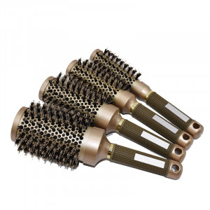 Set perii coafor rotunde, 4 bucati, nano ceramice, profesionale, pentru frizerie - Img 3