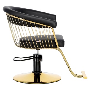Set scaun coafor cu unitate de spalare, Oglinda frizerie LED, Negru cu Auriu, 6 piese premium - Img 4