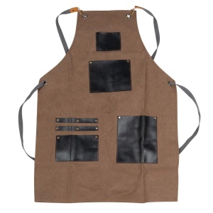 Sort frizerie barber unisex jeans blugi cu piele, Sort Barista, Sort Bucatar - Img 1