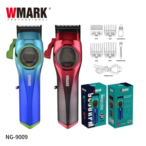 WMARK NG-9009 Mașină de tuns profesională – Motor 10.000 RPM, Lame DLC 5CR15, Baterie 2500 mAh, Red - Img 8