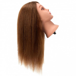 Cap practica manechin coafor cu par Natural 100% Uman, Rezistent la temperaturi, 40 cm - Img 2