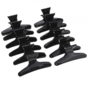 Clame coafor set 12 bucati tip fluture, negre - Img 1