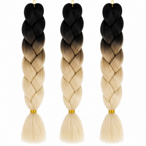 Extensie Păr Jumbo Braid Midnight Vanilla – Păr Sintetic Premium pentru Împletituri Afro - Img 2