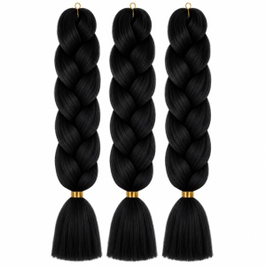 Extensii colorate cozi pentru impletituri · negru Jumbo