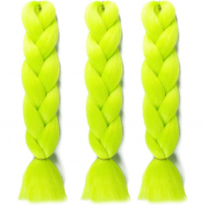 Extensii colorate pentru impletituri · galben neon - Img 1