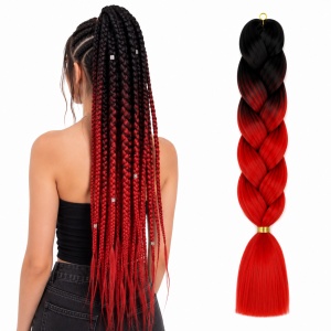 Extensii Păr Sintetic Jumbo Ombre pentru Împletituri Afro – Crimson Shadow