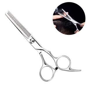 Foarfeca de filat parul marime 6", Argintie, frizerie coafor, Lilla Rossa