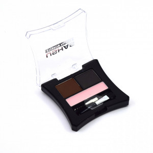Kit Sprancene 2 in 1, 2 Nuante Maro cu Gri, Ceara si Pensule Stilizare Incluse, USHAS Eyebrow Pallete