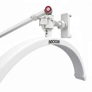 Lampă cosmetică LED semilună profesională Moon Light, 20 W, 1800 lm, 192 LED-uri – lumină caldă, neutră și rece, Alba - Img 3