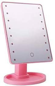 Oglinda cosmetica LED roz
