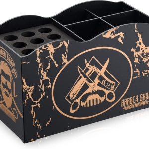 Organizator frizerie Ardette, Negru, plastic dur, 17X8X10cm, suport foarfece tuns - Img 5