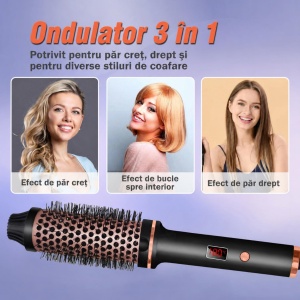 Perie electrica pentru volum cu aer cald pentru coafat parul, uscare, indreptare, bucle si styling - Img 9