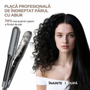 Placa pentru Par cu Abur si Incalzire cu Infrarosu, 230°C, Indreapta si Onduleaza, Protectie Termica, Hidratare si Stralucire naturala, Temperatura Reglabila, Functie Abur - Img 5