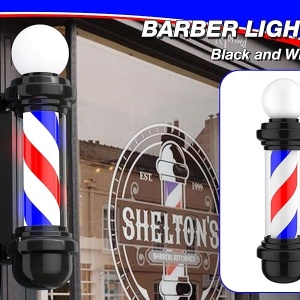 Reclama luminoasa Barber Shop, sigla Barber Pole, 68cm, rotativ, de exterior - Img 6