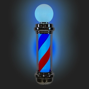 Reclama luminoasa led Frizerie Barber Shop, Semn Barber Pole, 108cm, rotativa - Img 2