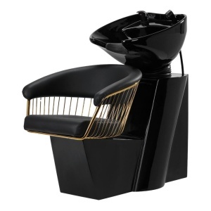 Scafa frizerie coafor, neagra cu auriu, Quinn, Baza Acrilica