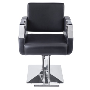 Scaun coafor profesional, reglabil cu pompa, negru cu silver - Img 4