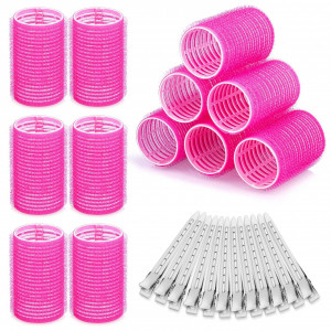Set Bigudiuri mari cu scai pentru curtain bangs, 12 buc, cu 12 clame coafor metalice - Img 6