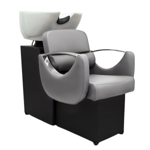 Set complet mobilier coafor cu scafa, scaun frizerie, oglinda LED, Gri cu Argintiu - Img 8