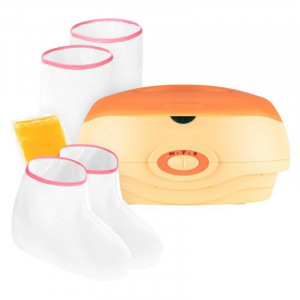 Set Complet Parafină 3L cu Aparat Încălzit Ceară, Mănuși, Botoși și Parafină Piersică 450g – Kit SPA Profesional pentru Mâini și Picioare