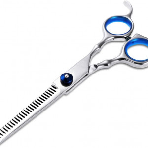 Set foarfeca de tuns si filat Belini 6" pentru frizerie coafor salon inox piepten carbon si gentuta - Img 3