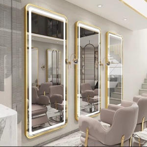 Set Mobilier coafor cu scafa frizerie, doua scaune coafor profesionale si oglinzi LED - Img 4