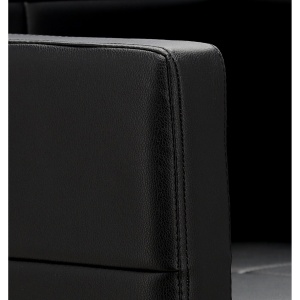Set mobilier pentru salon coafor cu scafa profesionala, 2 scaune frizerie si Oglinzi LED, Negru cu Argintiu - Img 7