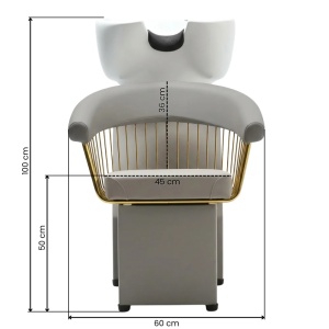 Set Mobilier salon înfrumusețare premium crem– scaun coafor bej, scafă profesională, oglinda Led 170x70cm - Img 4