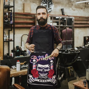 Sort frizerie barber unisex, textil, negru, marime universala - Img 3