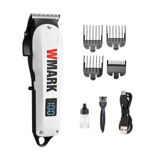WMARK NG-1005 – Aparat de tuns profesional cu lamă 5CR15, motor puternic și autonomie extinsă, white