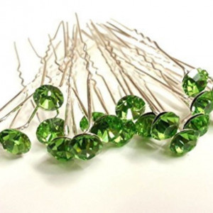 Ace coc cu cristal verde deschis, 20 buc, pentru coafura mireasa, nasa - Img 2