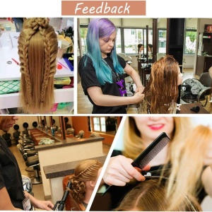 Cap de practică manechin cu păr sintetic 60 cm blond – pentru tuns, coafat, împletituri, accesorii incluse + suport de masă - Img 4