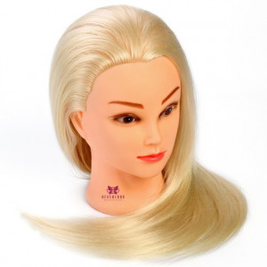 Cap practica manechin salon frizerie coafor sintetic 50cm Blond Deschis