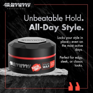 Ceară de păr - Gummy Professional Hair Styling Wax Ultra Hold 150ml – Fixare Extra Puternică, Complex cu Keratină - Img 5